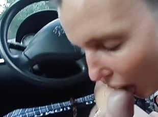 accidentally finished in the girl's mouth when she was doing blowjob in the car.