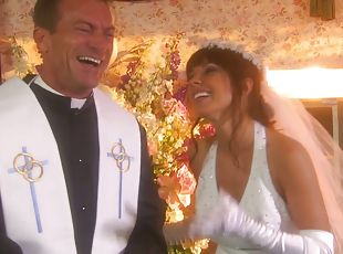 Hot Wedding Night for Kirsten Price! She Blows her Hubby and Squeezes those Tits!