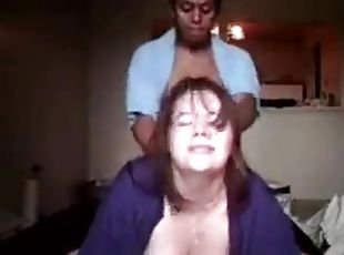 Chubby wife slut enjoying to get fucked hard by the big dick of her black lover.