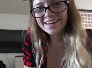 Cute babe in glasses Riley Star POV video