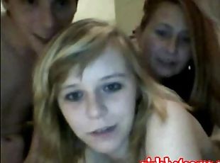 amateur, adolescente, sexo-en-grupo, cuarteto, webcam