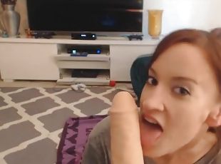 Cute redhead lady handle dick the right way like  pro very good girl