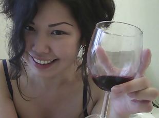 asiático, bêbado, amador, babes, webcam, sozinho