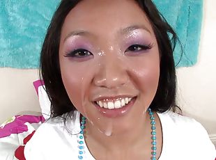 asiatisk, cumshot, hardcore, pov, facial, melk
