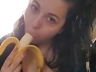 groß-titten, dilettant, titten, allein, banana