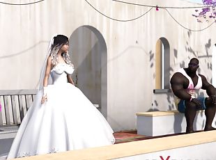 A dirty bride gets fucked by a big black cock in the dungeon