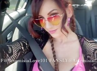 Car ride with Artemisia Love flashing her shaved pussy OF@ArtemisiaLove101 FANSLY@ArtemisiaLove9