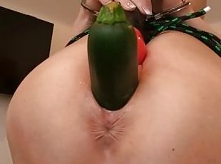 Bentley gets tied up and fucked with a cucumber