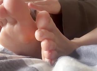 barefoot massage with cream close