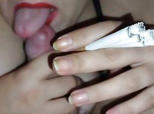 amatør, blowjob, milf, hjemmelaget, par, fetisj, røyking, virkelig, pikk, suging