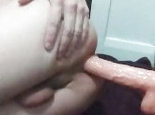 Practicing getting Fucked in my Tight little Asshole with a Large Dildo