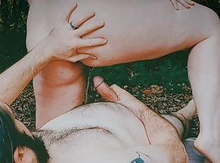 Public forest pee play and fuck