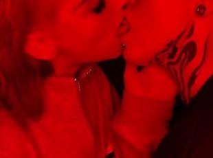 Close up Intimate sloppy kissing - hot amateur lesbians