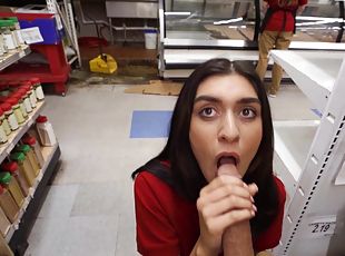 HD POV video of brunette Aubry Babcock sucking a manhood