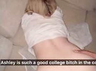 Slim Waist Teen Stuffed In Couch on College Dorm Snapchat