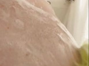 Gay Fat Chub lathers his big fat 300lb body while showering