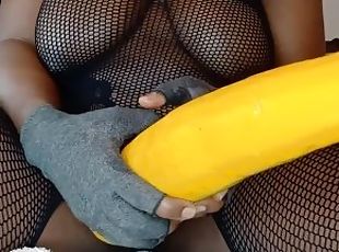 Luce Enjoys Fucking Her Booty Hole with a Big Vegetable