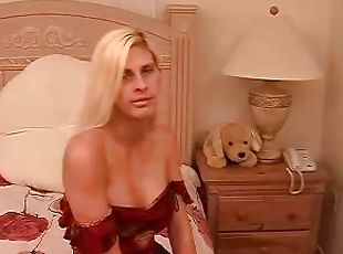 Blond MILF With Pierced Nipples Gets Filmed While She Giving Blowjob