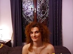 Amateur girl with curly red hair gets her first on camera fuck