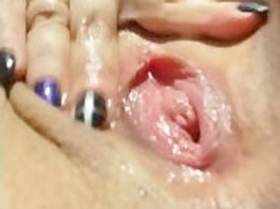 Closeup pusy play cum inside my tight juicy pussy