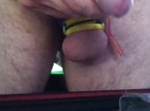 Epic ruined orgasms, multiple hands free cumshots, spit and cum as lube with tied cock and balls