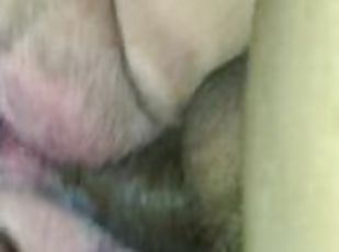 Nasty hairy exs wet pussy, taking big black dick