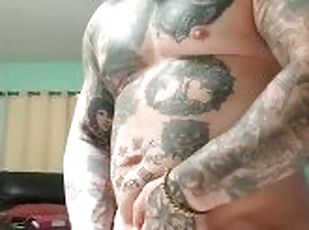 Muscular man with a big thick cock