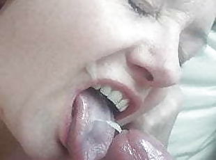 Hotwife, sucking me this time. Cum in mouth.