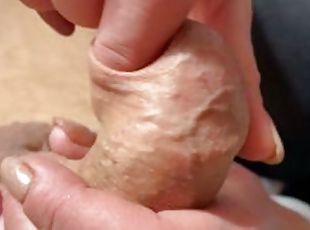 Foreskin Play And Cumshoot In Mouth