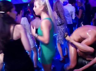 Dickloving eurobabe pounded by stripper while sucking cock