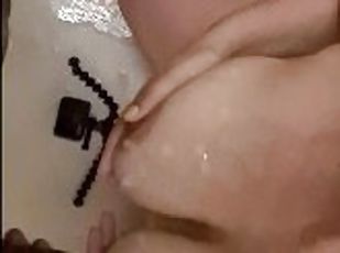 Blowjob in the shower and cum on tits