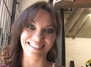 Backstage reality solo video with brunette milf Alysa