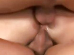 Sexy brown-haired girl gets a DP in close up video