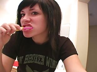 Andi Crush Brushes Her Teeth To Keep A Clean Mouth