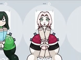 Fapwall [Rule34 Hentai game] Sakura from Naruto is taking 6 penis at once