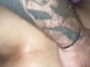 Doggy interracial tattooed dick of a green tequila worm  going in that pussy
