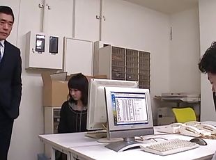 Quickie fucking in the office with a small tits Asian secretary