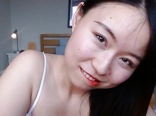 Asian Princess Chinese Teen YimingCuriosity - Deepthroat Blowjob Eye Contact POV throat for Daddy