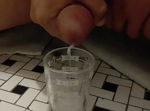 cumming in a shot glass