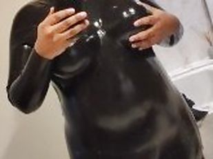 Playing in catsuit