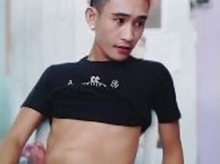 asiático, masturbação, amador, tiro-ao-alvo, gay, punheta, gozando, sozinho, filipina, gay-adolescente