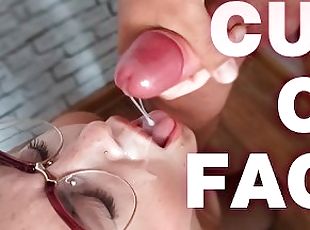 Girlfriend in Glasses Sensual Sucking Dick until Facial Cumshot