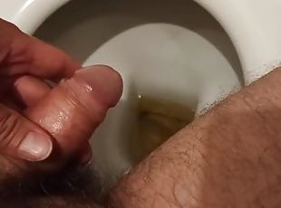 masturbation, pisser, amateur, maison, première-fois, toilette, solo, bite