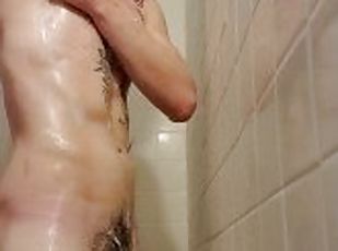 mandi, mastubasi, amatir, penis-besar, mandi-shower, seorang-diri, penis