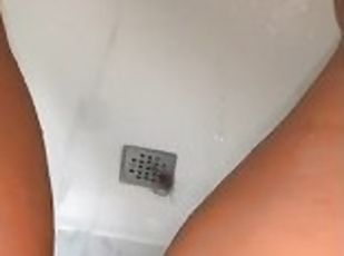 Slow mo peeing in shower