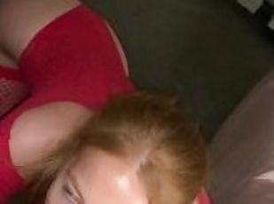 Foxy_Red_X ONLYFANS REDHEAD CUMSLUT MAKES A BIG SLOPPY MESS, HOT BLOWJOB AND TAKES A FACIAL (POV)
