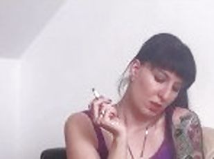 webcam, fetish, rygende, brunette, realitet