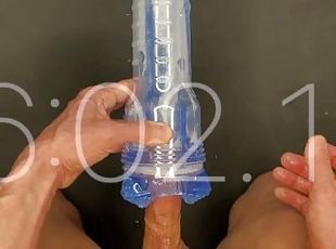 Japanese Guy masturbation with Fleshlight TURBO CORE.Moaning Orgasm.