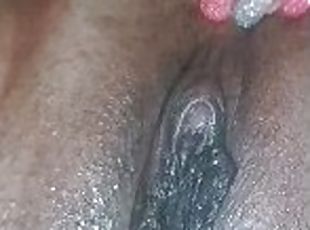 All holes filled with a big cum blast on her ass hole