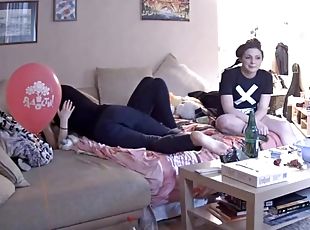 lesbienne, trio, webcam, jeans